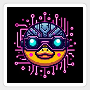 neon cyberpunk duck graphic Sticker